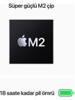 Apple MacBook Air M2 16GB 256GB SSD macOS 13" Taşınabilir Bilgisayar Gümüş MC7V4TU/A